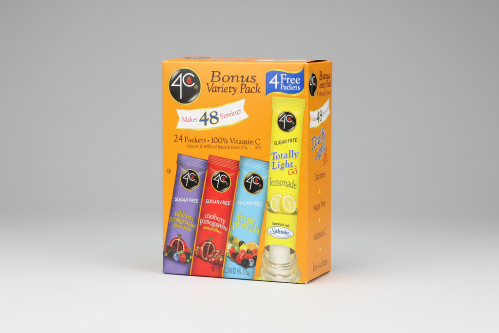 4C Totally Light 2Go Variety Pack Drink Mix, 24 Count, 2.3 Oz., 24 Count