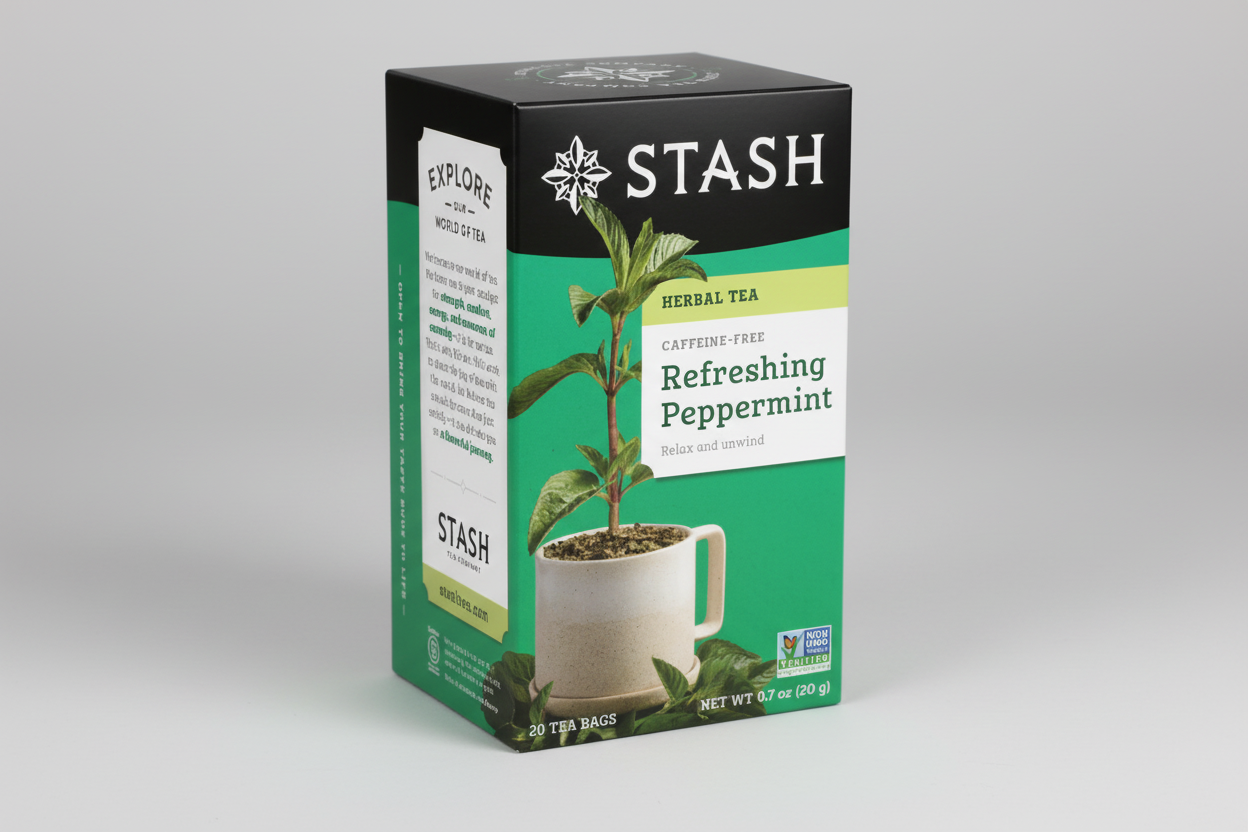 Stash Tea Refreshing Peppermint Herbal Tea Bags, 20 Ct, 0.7 oz