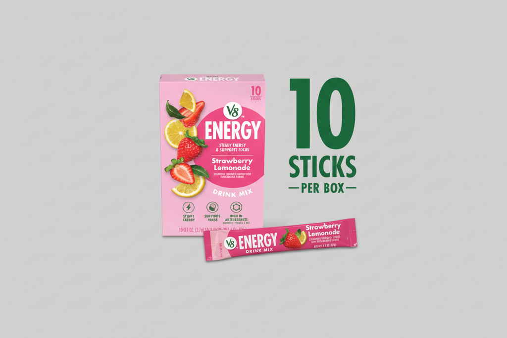 V8 Energy Strawberry Lemonade Energy Drink Powder, .10 oz Packet (10 Count)